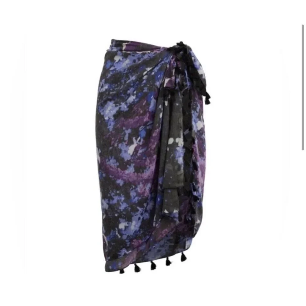 Peter Som Dream Floral Sarong Meteorite Coverup Dress Convertible Summer Beach D - Picture 3 of 15